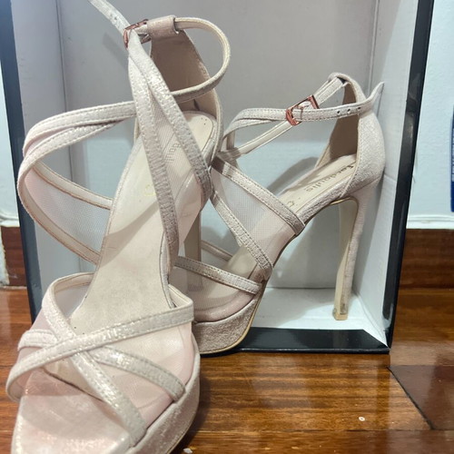 Pink gold sandals like new, size 37