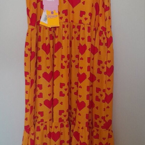 Karavan dress new, comfortable, airy with belt, size S/M, red orange