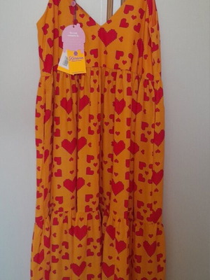 Karavan dress new, comfortable, airy with belt, size S/M, red orange