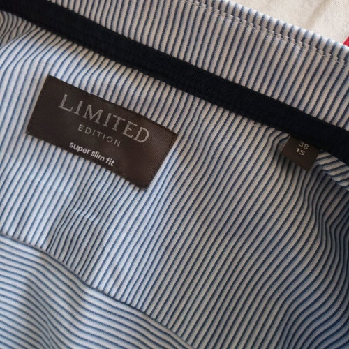 Marks & Spencer Men's Shirt Slim Fit Like New White Blue Size M