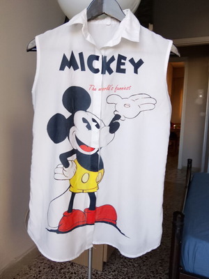 Αμάνικο λευκό πουκάμισο Mickey Mouse