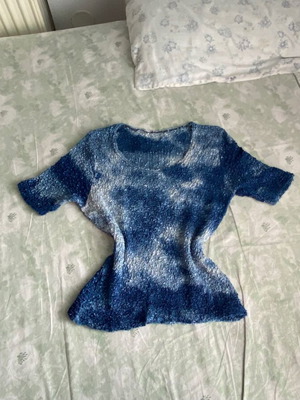 90s vintage μπλε κοντομάνικο τοπ σαν καινούργιο