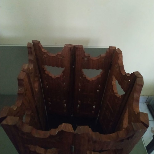 Wooden carved folding decorative item used