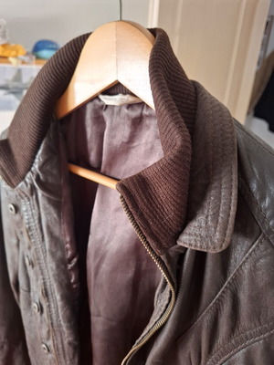 Leather biker jacket, brown, size S