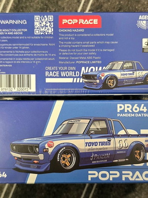 Pop Race Pandem Datsun 620 Blue 1/64 καινούργιο