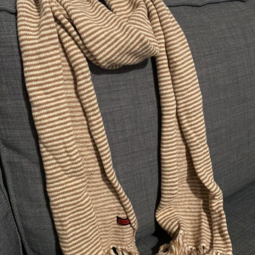 Striped scarf like new, beige