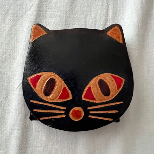 Cat Shaped Leather Coin Purse new, black
