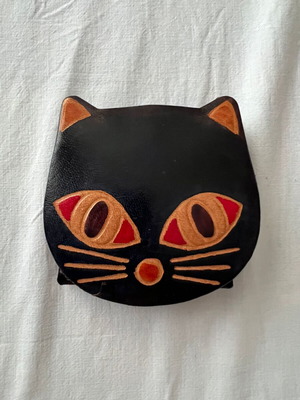 Cat Shaped Leather Coin Purse new, black