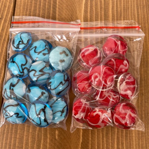Glass beads like new, pack of 2 bags