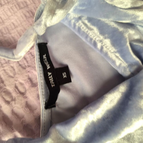 Tally Weijl velvet crop top like new, blue XS