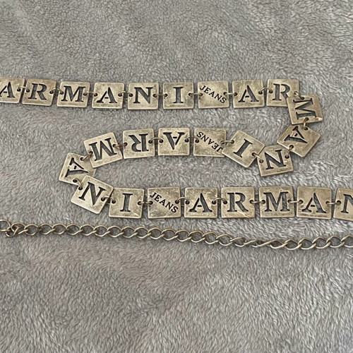 Armani Jeans metal belt with chain used, size 100