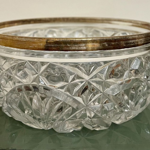 Crystal salad bowl with gilded border, like new