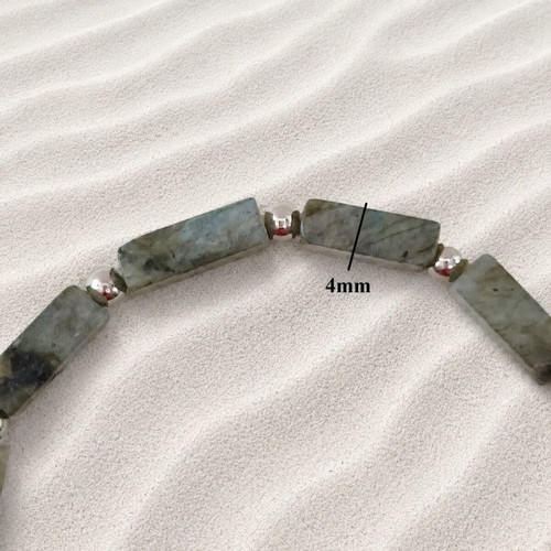 Handmade bracelet with stainless steel chain and labradorite new