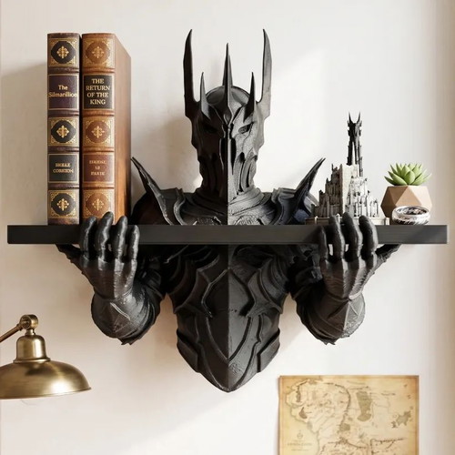 Custom 3D Printed Sauron Wall Shelf Black Lord of the Rings