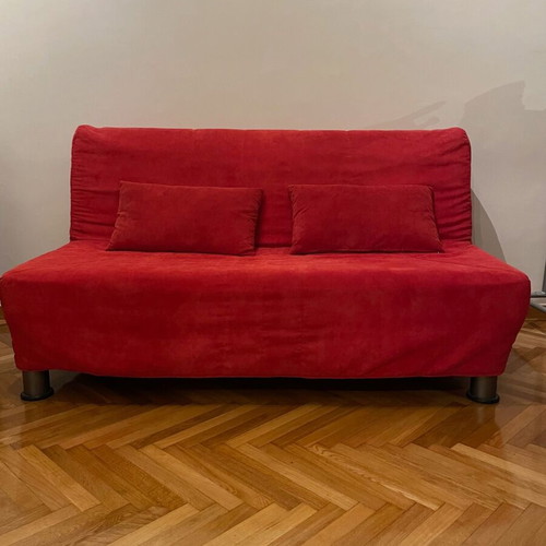 Red sofa bed 160x100x90 cm