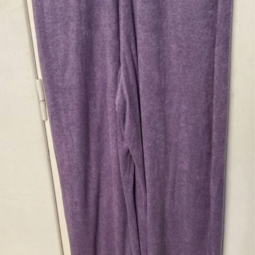 One-piece terry jumpsuit with zipper and hood, refurbished, purple