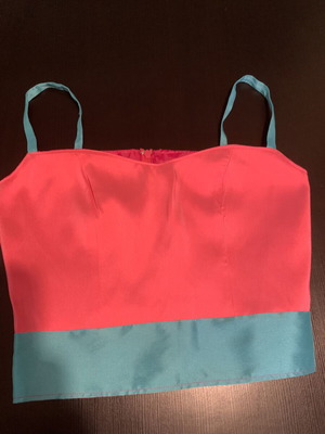 Bustier size S like new, handmade, blue and pink