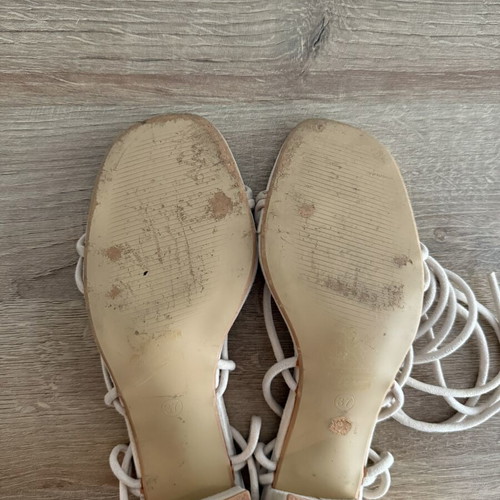 Sandals used, size 37, 7 cm heel, beige