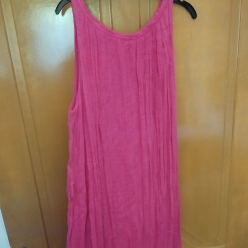 Long fuchsia pink dress used, vintage style, size M