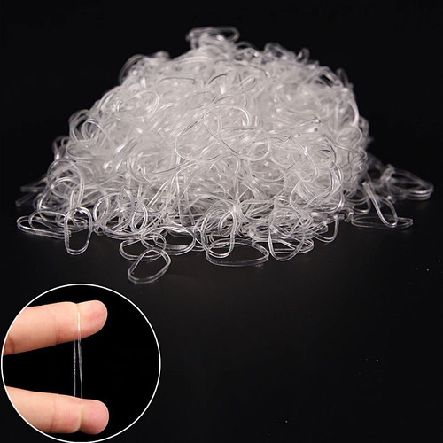 Silicone Hair Elastics Transparent Pack of 1000