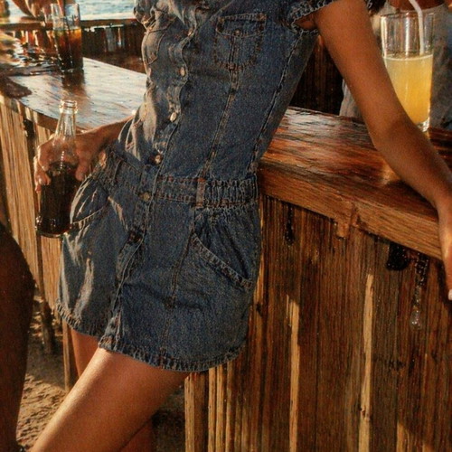 Vintage Y2K denim dress TAGG Jeans like new, fitted, blue
