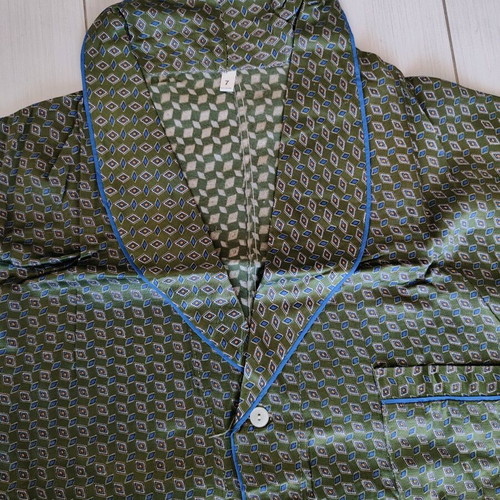 Vintage men's satin pajamas like new, 7XL, dark green