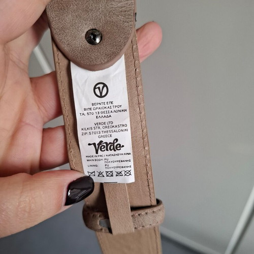 Verde belt beige 115cm new with statement anthracite buckle