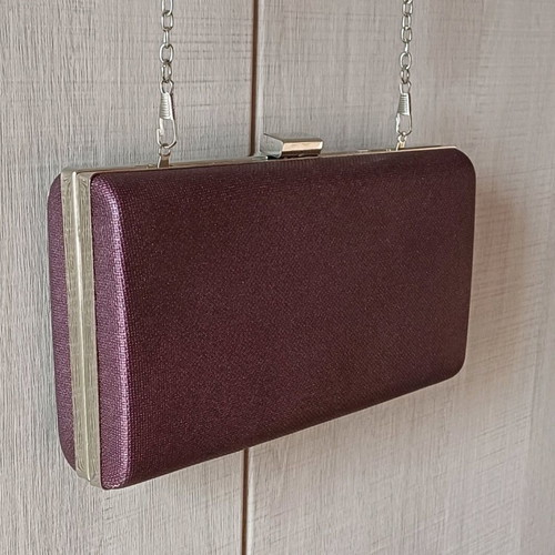 Women's Clutch Crossbody Bag used, purple with chain