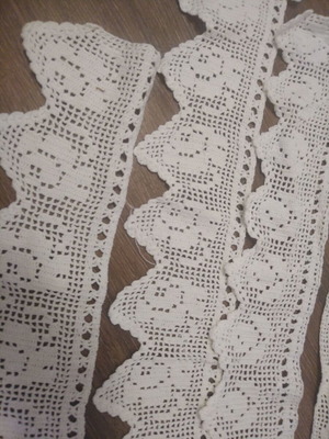 Handmade crochet lace pack of 6, cotton thread