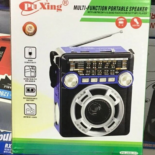 Radio receiver with powerful flashlight new, blue