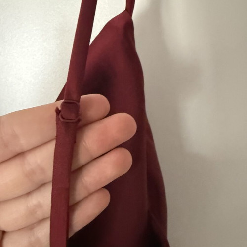 Vila No42 midi dress satin fabric adjustable straps like new, burgundy