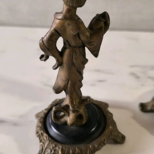 Bronze figurines used, Asian art statues from 1950