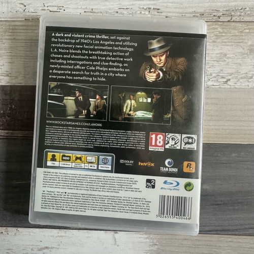 L.A. Noire PS3 game with manual by Rockstar Games