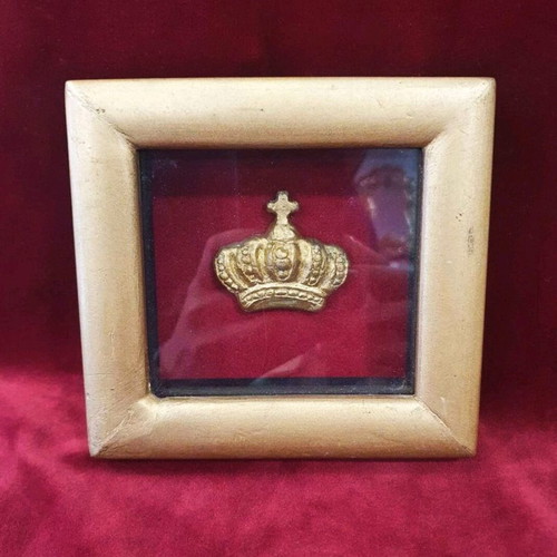 Gilded vintage frame with royal crown used