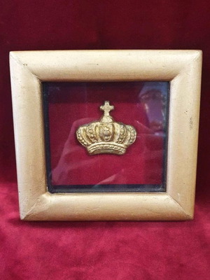 Gilded vintage frame with royal crown used