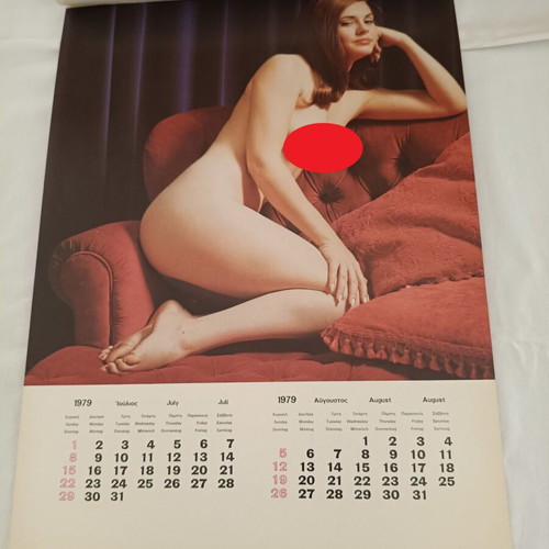 Rare 1979 wall calendar with semi-nude models new