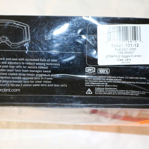 100% Strata 2 goggles with clear lens for motocross helmet new