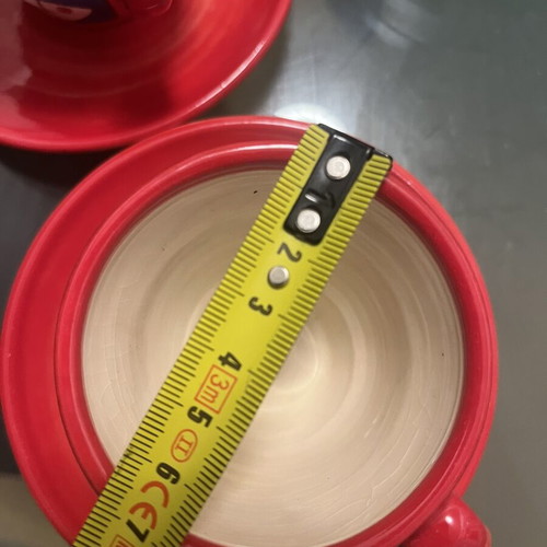 Pair of Handmade Ceramic Large Greek Coffee Cups new
