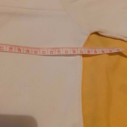 White Women's Blouse Rannia 1961 with Square Neck and Pearls size 40 like new