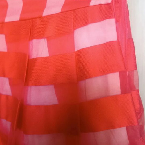 Women's midi skirt coral with transparency and inner lining, like new