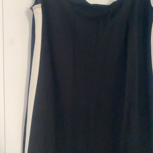 Black elastic dress with white side stripe medium, like new