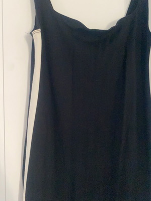 Black elastic dress with white side stripe medium, like new