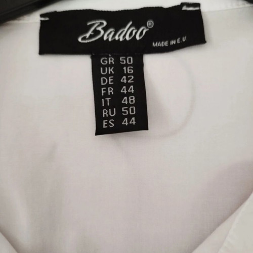 Badoo sleeveless white shirt, size L, 97% cotton