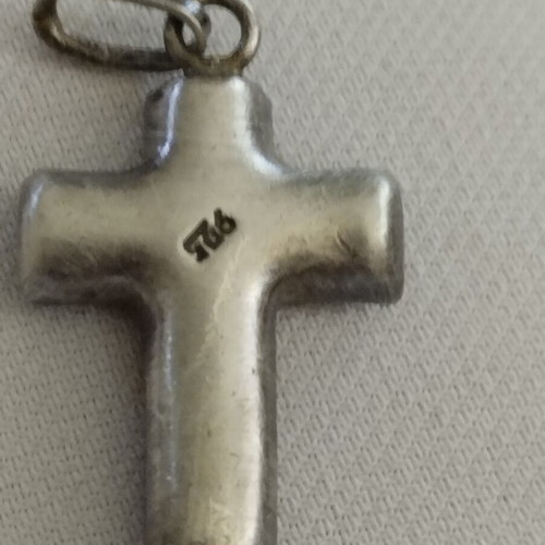Silver cross floral 925, like new