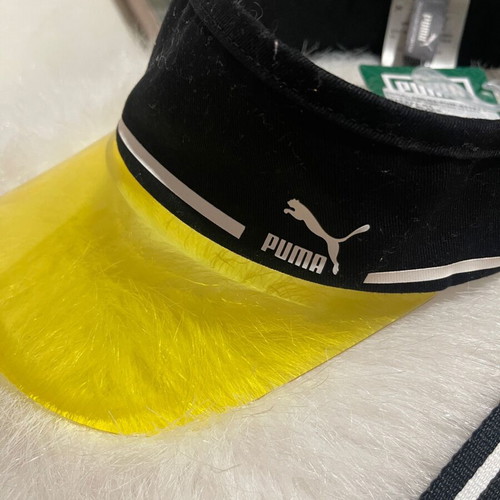 Puma visor cap new with tags, black and yellow transparent