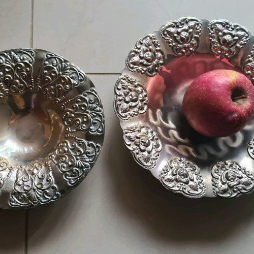 Vintage silver-plated bowls used, set of 2