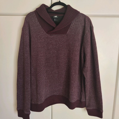 H&M sweatshirt with knitted details like new, red and purple, size XL