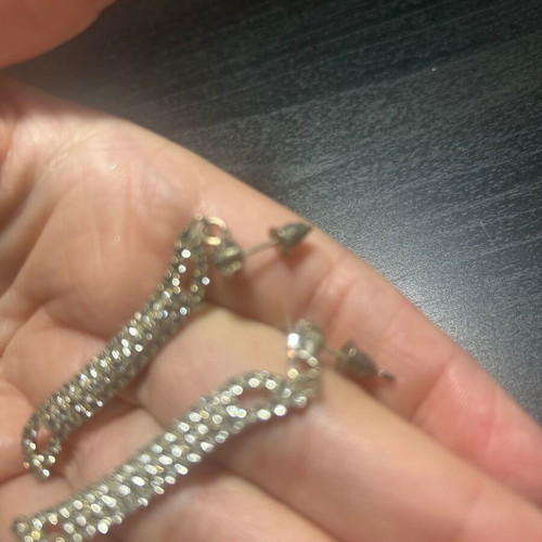 Dangling earrings with rhinestones