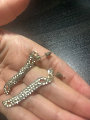 Dangling earrings with rhinestones