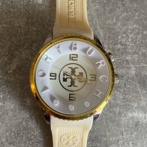 Tory Burch wristwatch used, stainless steel, white